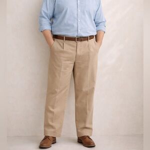 L.L. Bean Classic Fit Khaki Pants 36x28 Tan Cotton Chinos